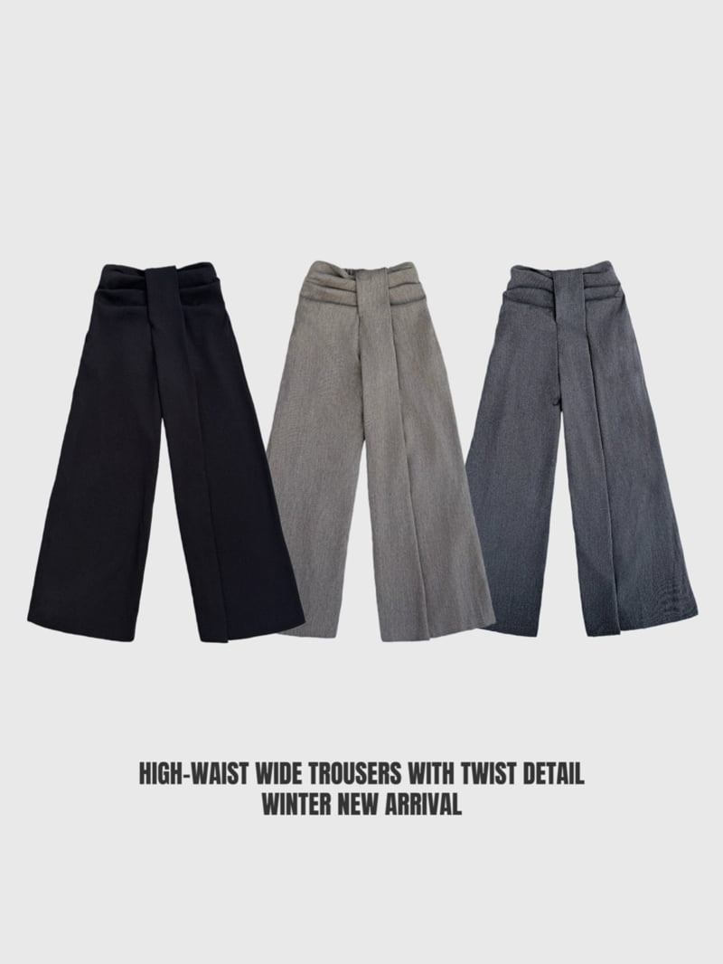 Rare Closet - Korean Women Fashion - #momslook - Twist Wide Wool Pants - 6