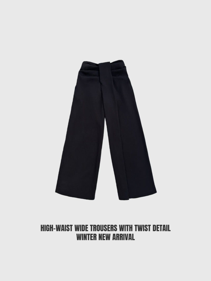 Rare Closet - Korean Women Fashion - #momslook - Twist Wide Wool Pants - 7