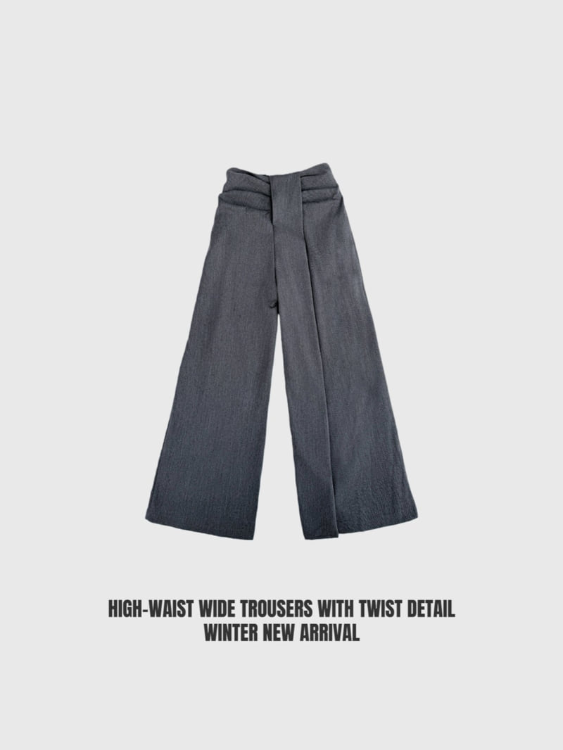 Rare Closet - Korean Women Fashion - #momslook - Twist Wide Wool Pants - 8