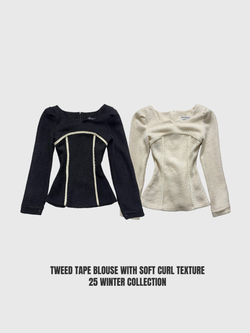 Rare Closet - Korean Women Fashion - #momslook - Button Boucle Tape Blouse - 5