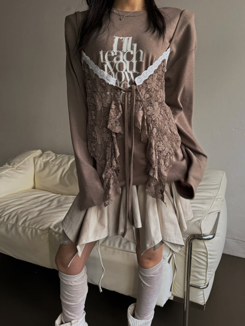Rare Closet - Korean Women Fashion - #momslook - Teech Bustier Layered Top - 12