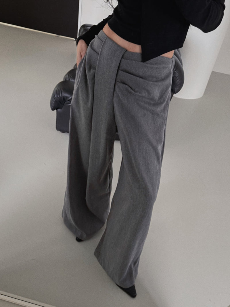Rare Closet - Korean Women Fashion - #vintageinspired - Twist Wide Wool Pants - 10