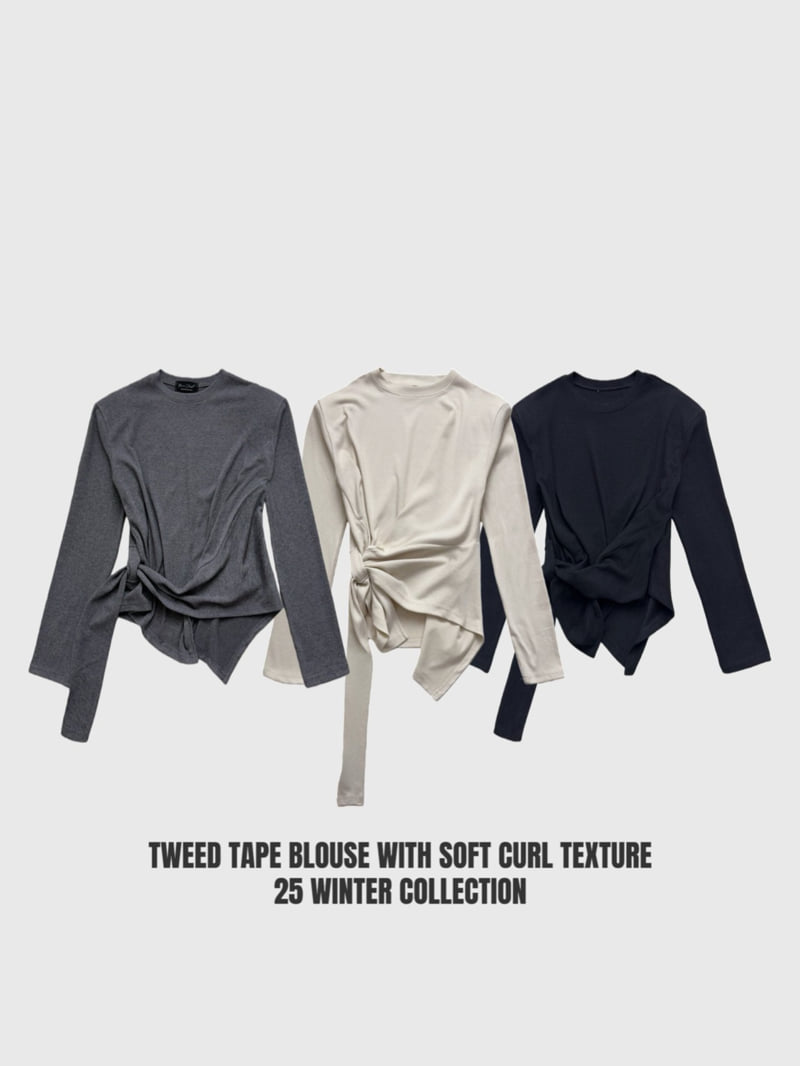 Rare Closet - Korean Women Fashion - #vintagekidsstyle - Diagonal Wrap Tee - 6