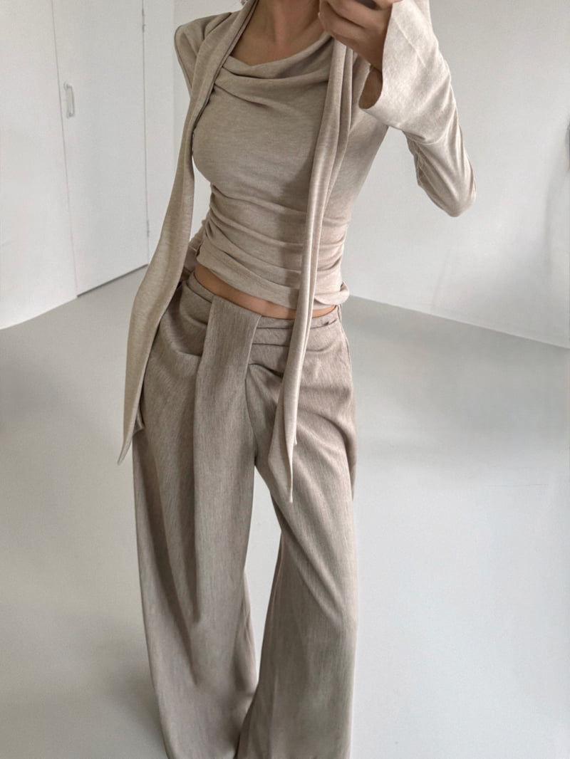 Rare Closet - Korean Women Fashion - #womensfashion - Twist Wide Wool Pants - 3