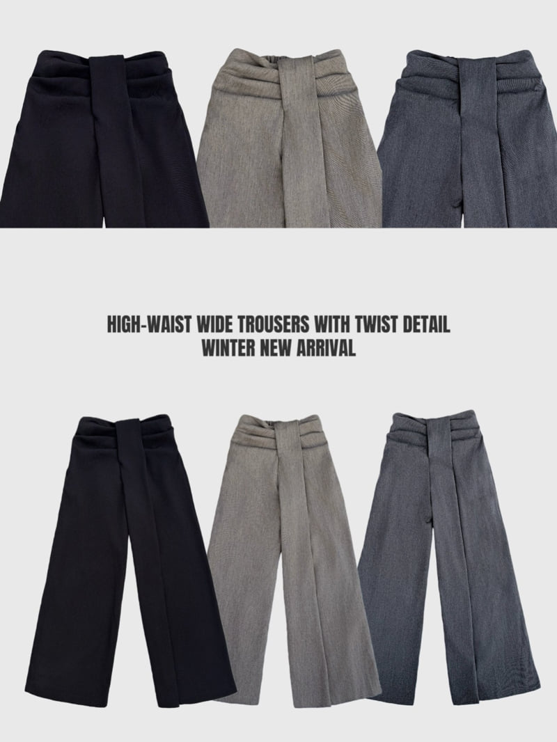Rare Closet - Korean Women Fashion - #womensfashion - Twist Wide Wool Pants - 5