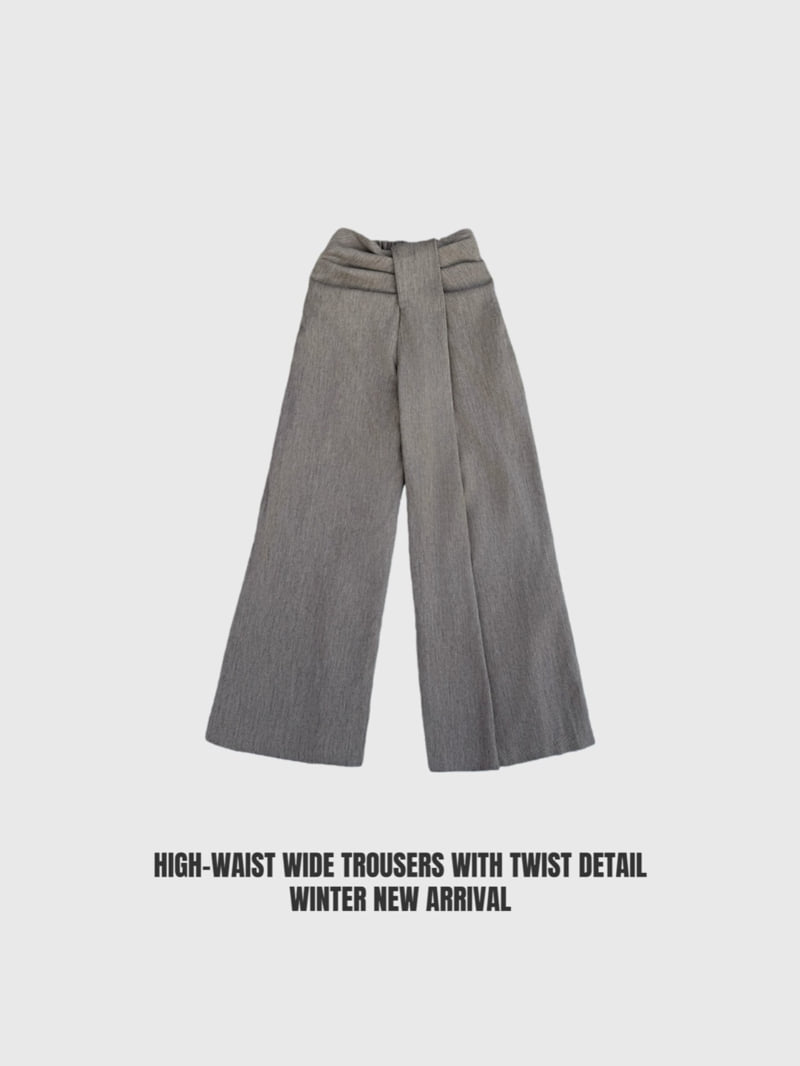 Rare Closet - Korean Women Fashion - #womensfashion - Twist Wide Wool Pants - 9