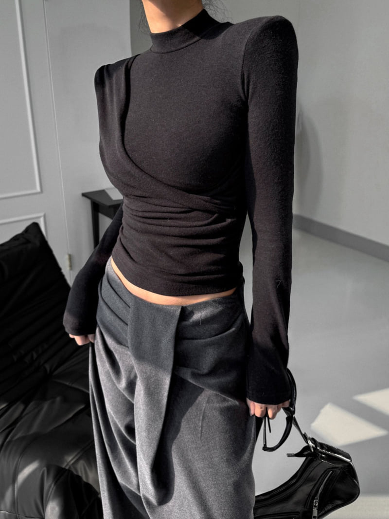Rare Closet - Korean Women Fashion - #womensfashion - Peach Twist Shirred Tee - 7