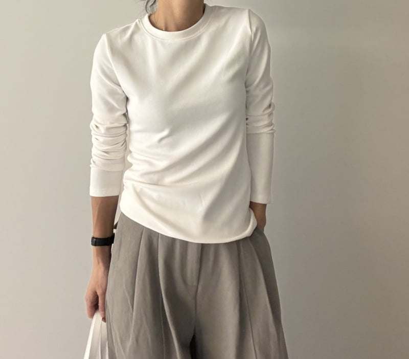 Ripple - Korean Women Fashion - #womensfashion - Basic Fleece Tee - 4