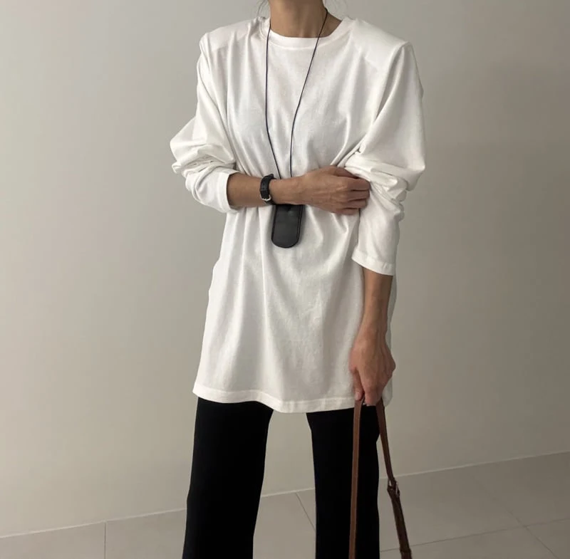 Ripple - Korean Women Fashion - #momslook - Genie Fleece Padded Tee - 3