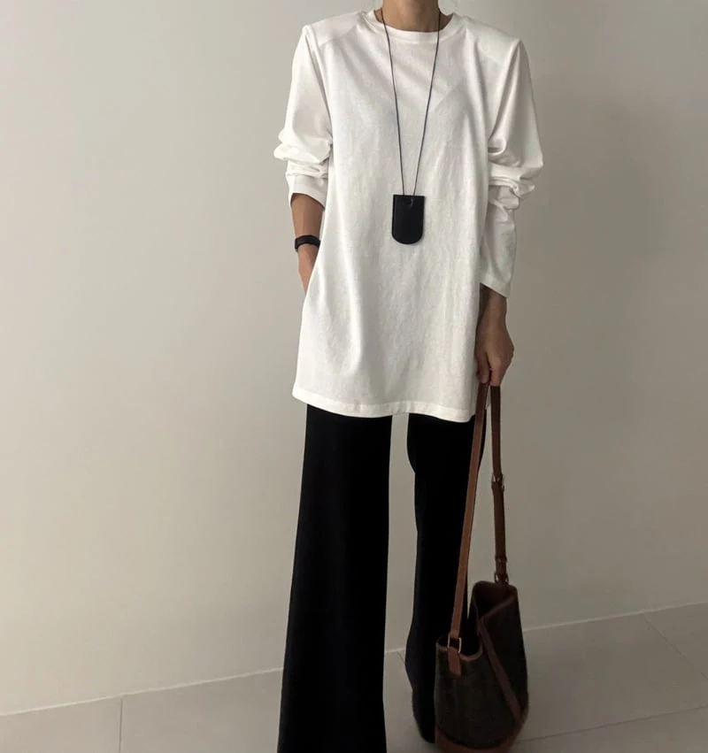 Ripple - Korean Women Fashion - #momslook - Genie Fleece Padded Tee - 5