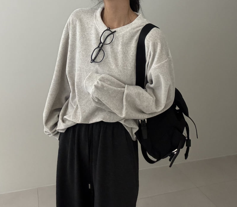 Ripple - Korean Women Fashion - #momslook - Meg Velour Sweatshirt - 3