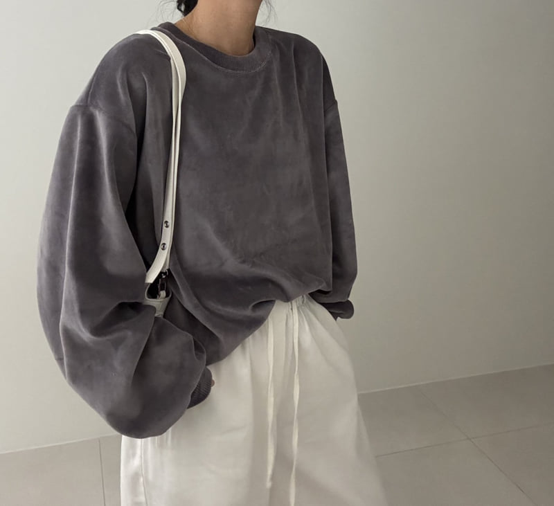 Ripple - Korean Women Fashion - #momslook - Meg Velour Sweatshirt - 5