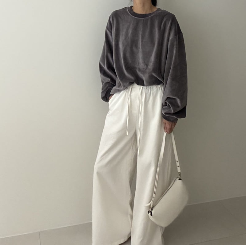 Ripple - Korean Women Fashion - #momslook - Meg Velour Sweatshirt - 8