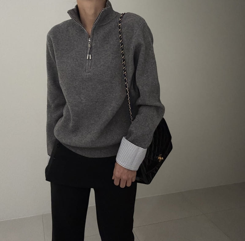 Ripple - Korean Women Fashion - #vintagekidsstyle - Monica Zip Knit - 5