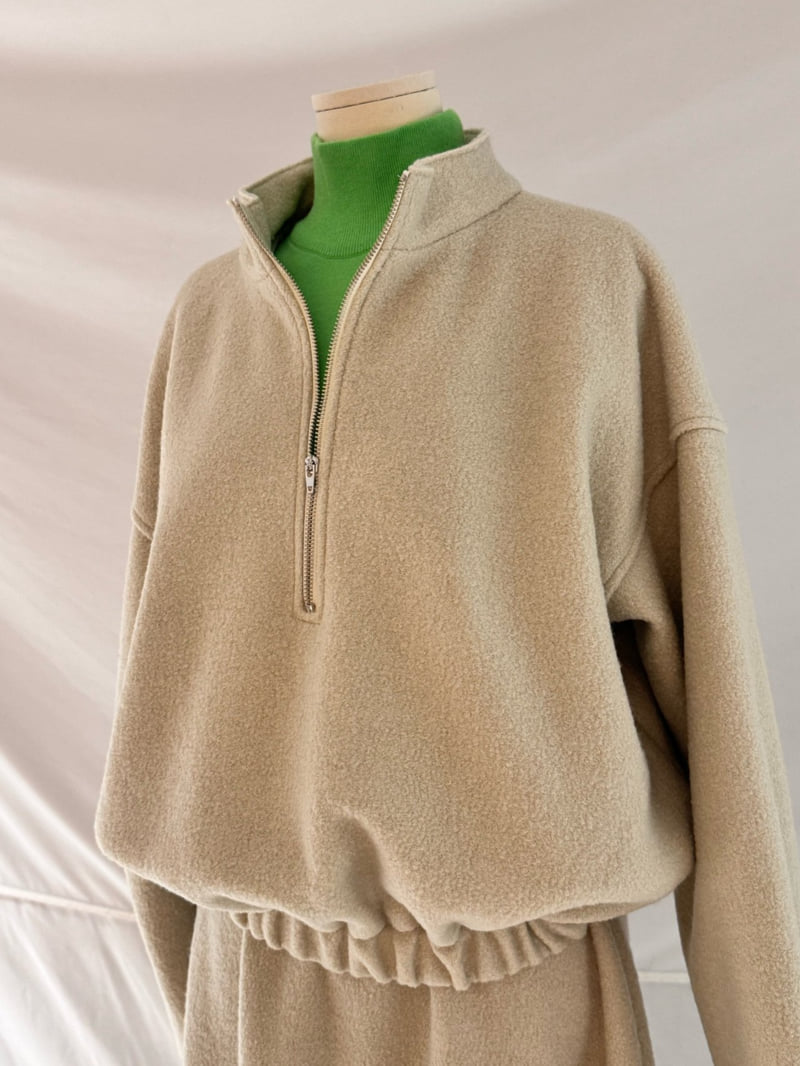 Roomk - Korean Women Fashion - #momslook - Half-Zip Pullover - 3
