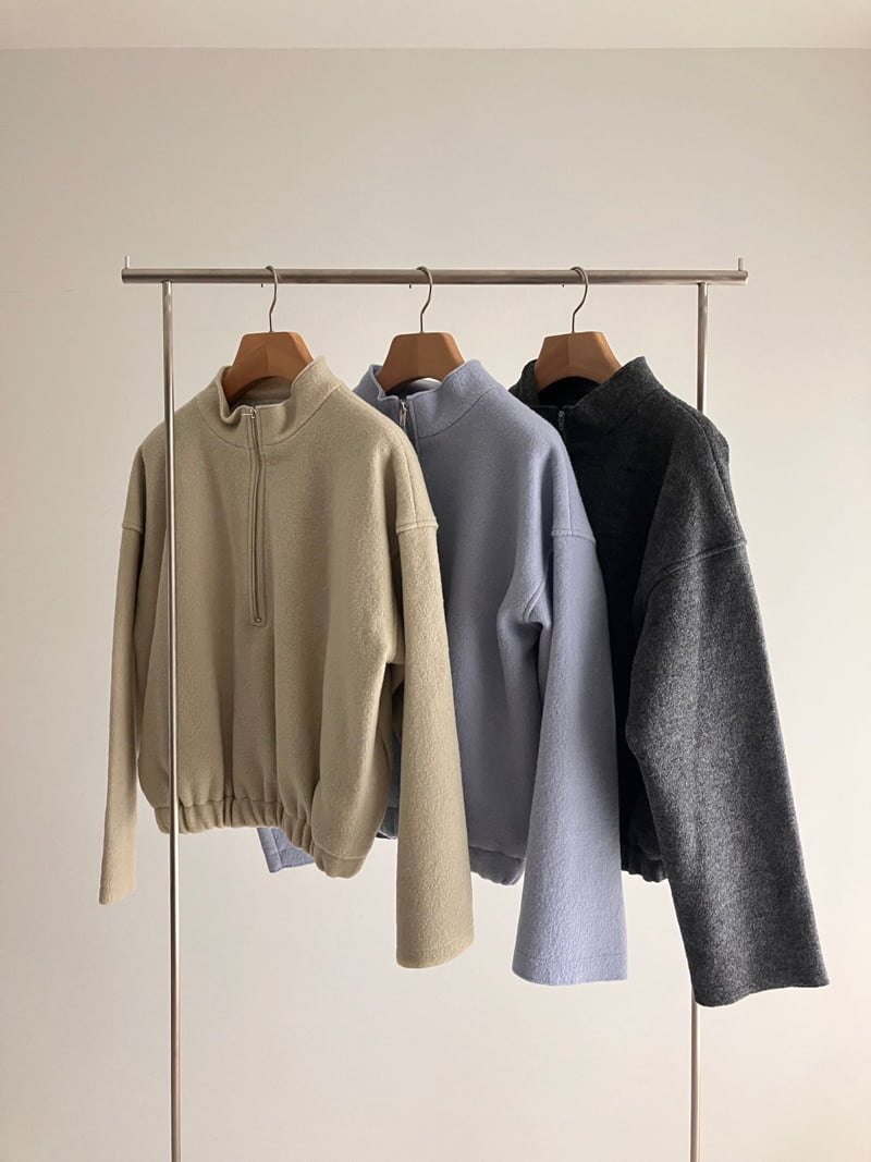 Roomk - Korean Women Fashion - #momslook - Half-Zip Pullover - 7