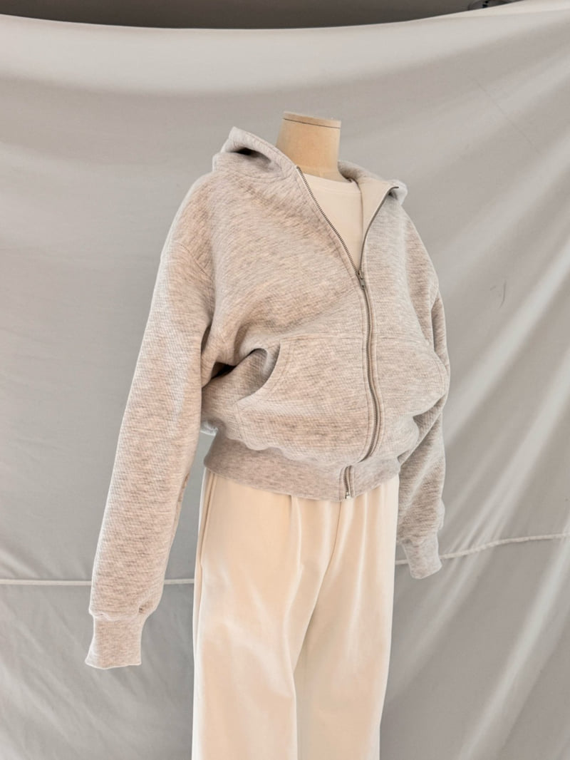 Roomk - Korean Women Fashion - #womensfashion - Fleece Hood Zip-Up - 4