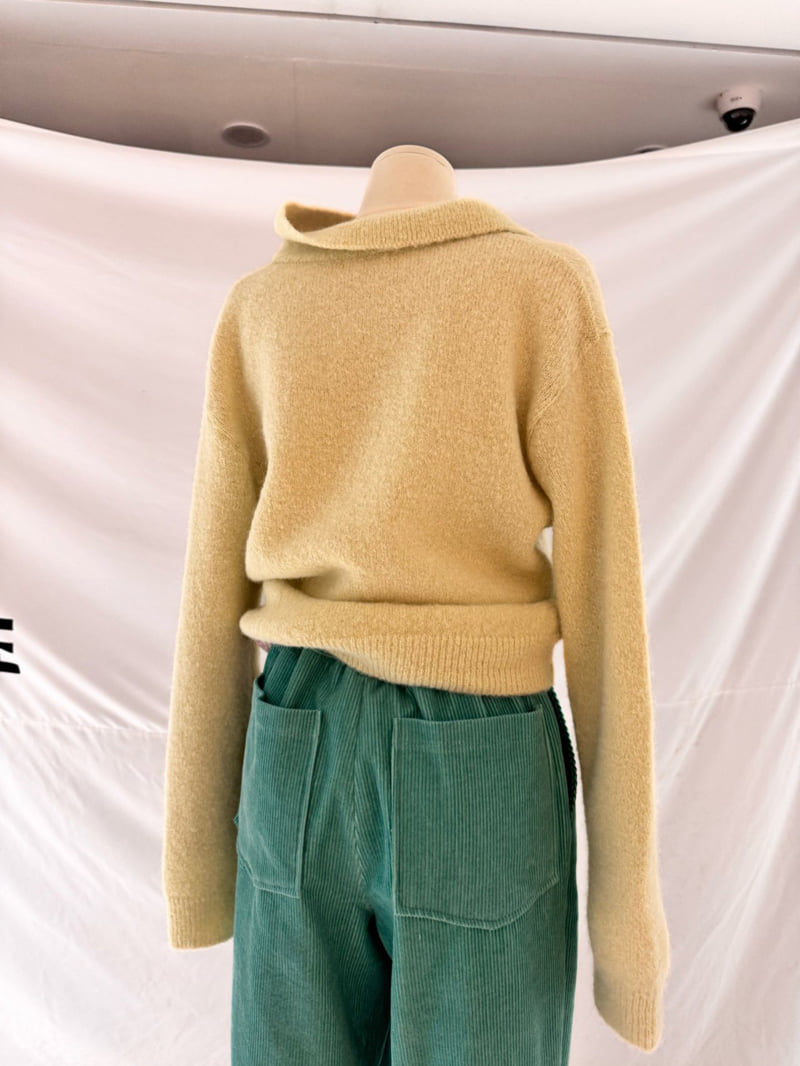 Roomk - Korean Women Fashion - #momslook - Alpaca Collar Knit - 10