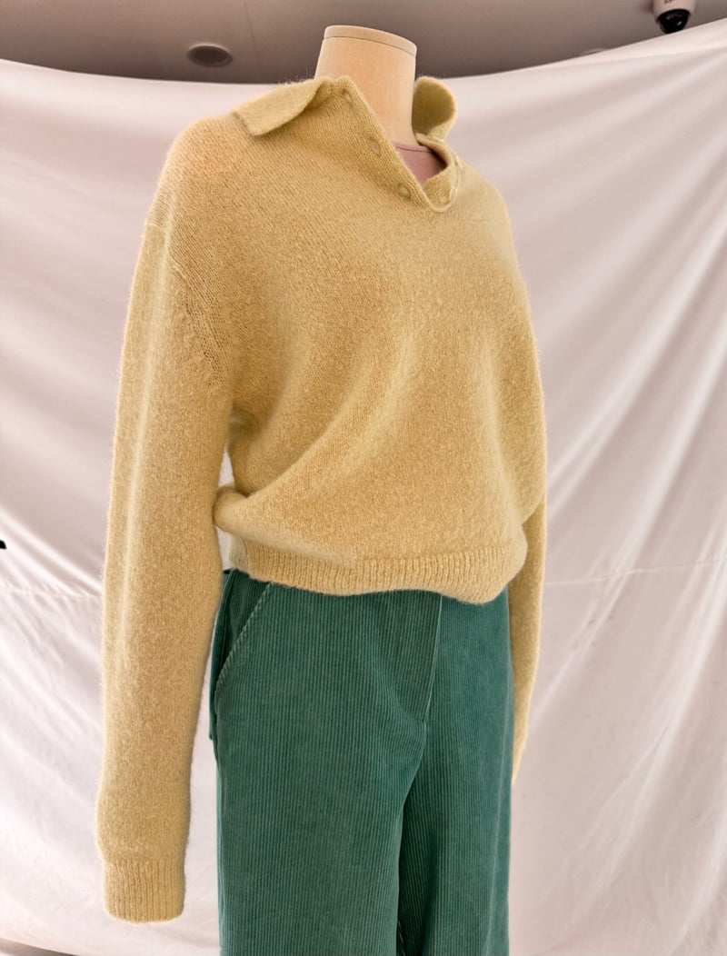 Roomk - Korean Women Fashion - #momslook - Alpaca Collar Knit - 8
