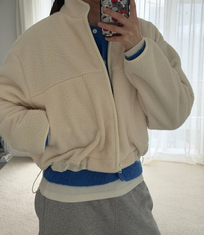 Roomk - Korean Women Fashion - #restrostyle - Warm Fleece Zip-Up