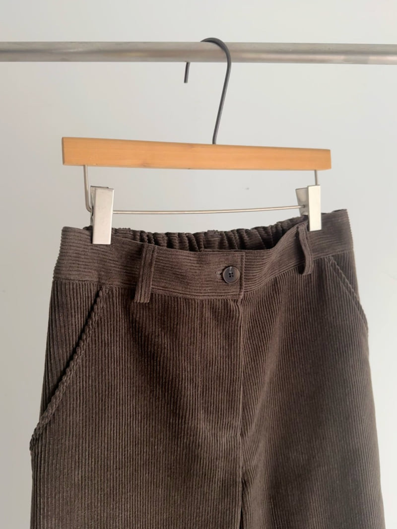 Roomk - Korean Women Fashion - #romanticstyle - Basic Corduroy Pants - 4