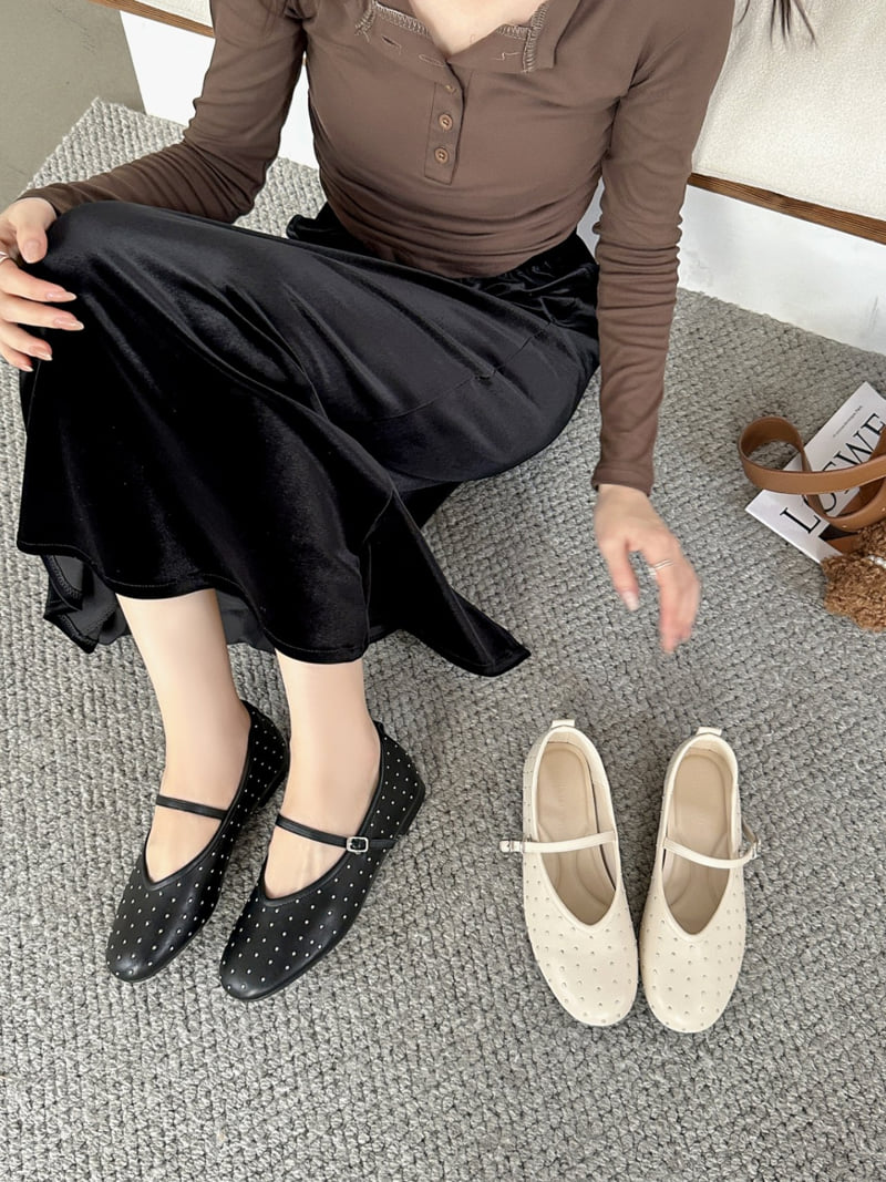 Runa Martin - Korean Women Fashion - #momslook - Point Simple Mary Jane Flats - 5