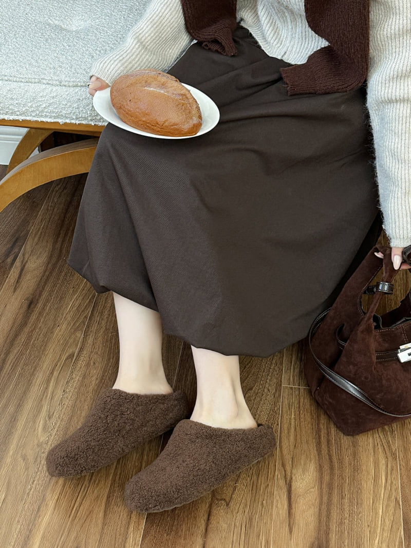 Runa Martin - Korean Women Fashion - #momslook - Teddy Fleece Round Clog Mule Slippers - 9