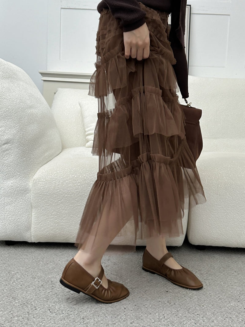 Runa Martin - Korean Women Fashion - #vintagekidsstyle - Mary Jane Buckle Strap Cushion Shirred Flats - 4