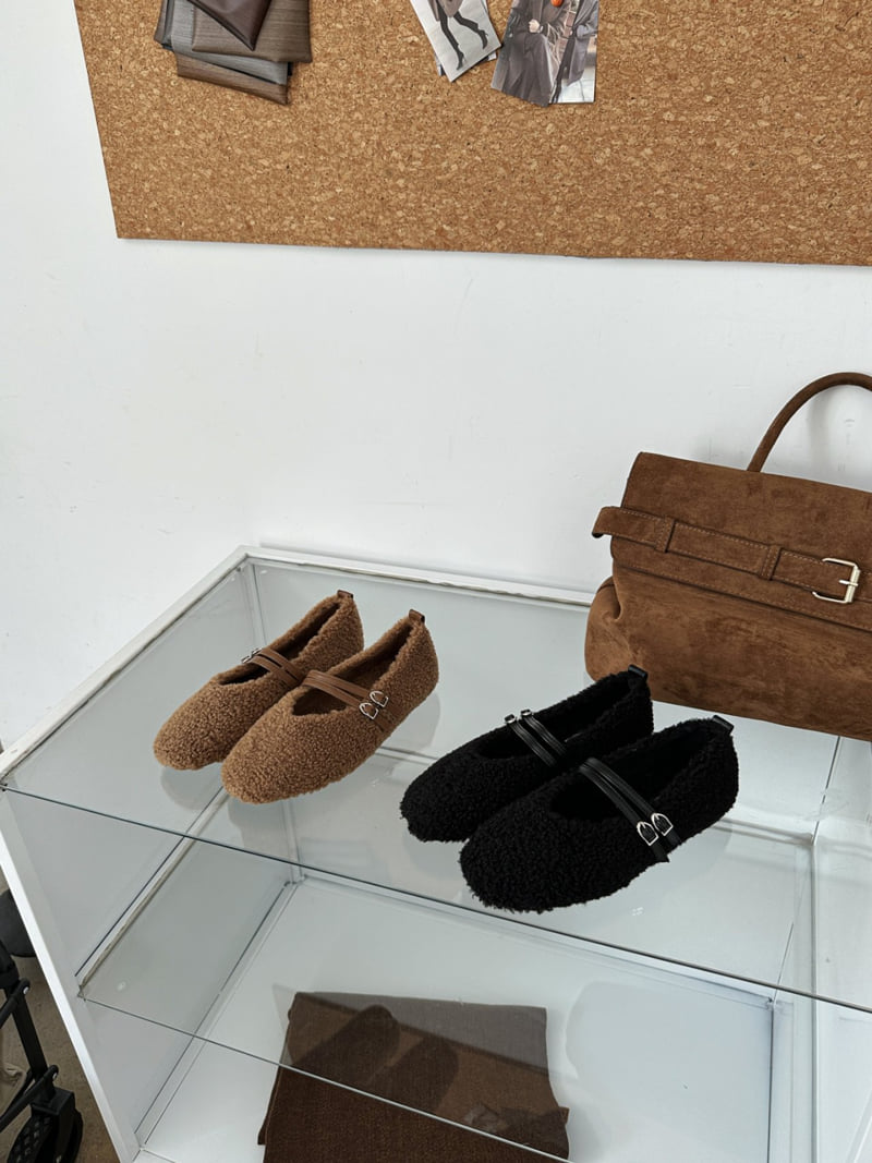 Runa Martin - Korean Women Fashion - #womensfashion - Teddy Fleece Lined Simple Mary Jane Flats - 12