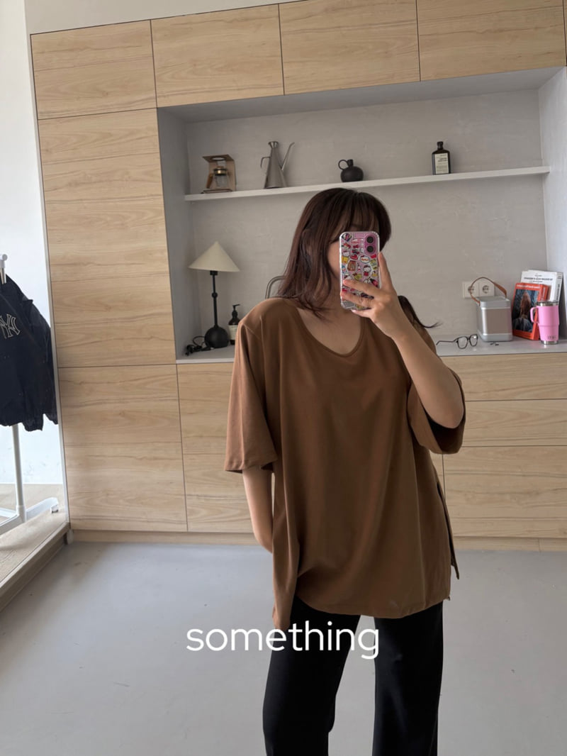 Something - Korean Women Fashion - #momslook - Millie U Neck Tee - 10