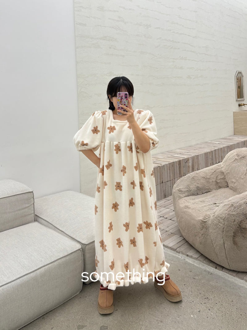 Something - Korean Women Fashion - #momslook - Fleece Pajama One-Piece - 7
