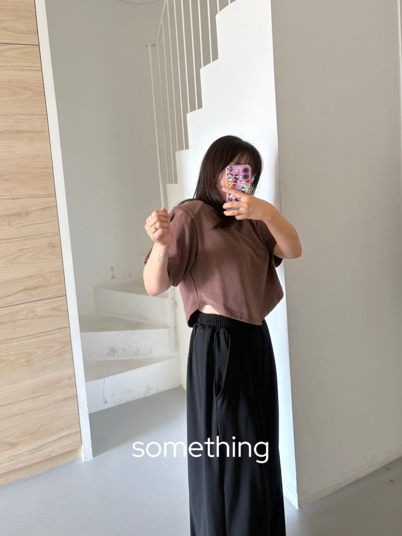Something - Korean Women Fashion - #momslook - Care Shoulder Pad Short Sleeve Tee - 11