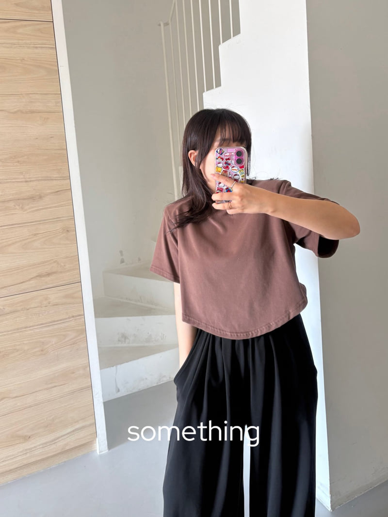 Something - Korean Women Fashion - #momslook - Care Shoulder Pad Short Sleeve Tee - 9