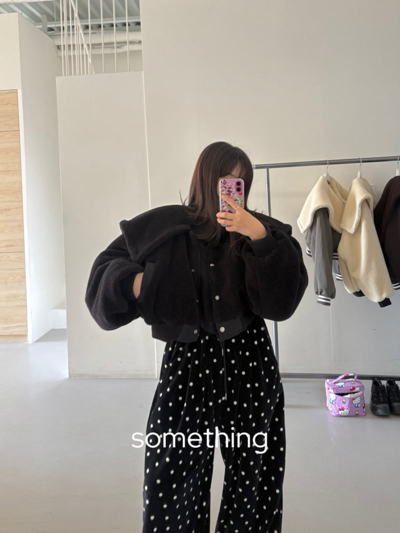Something - Korean Women Fashion - #momslook - Dot Velour Pants - 10