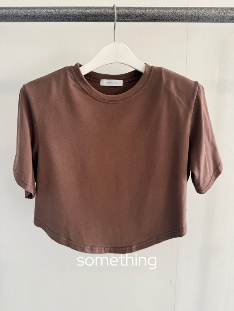Something - Korean Women Fashion - #pursuepretty - Care Shoulder Pad Short Sleeve Tee - 3