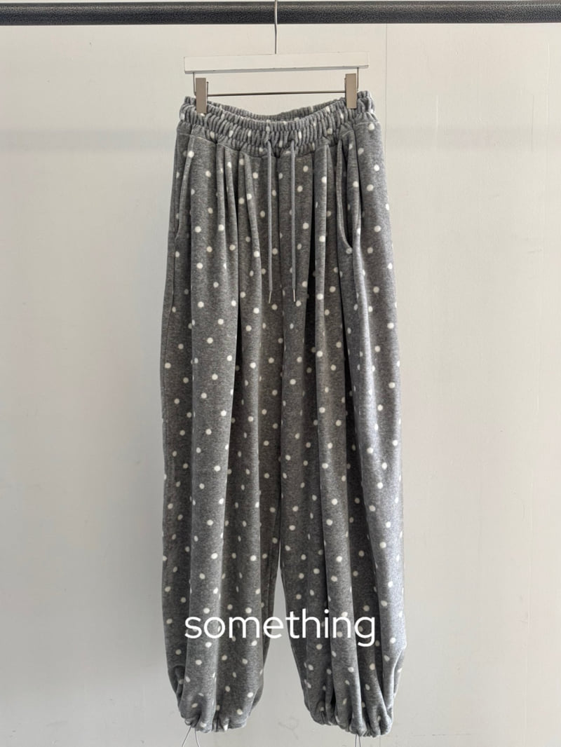 Something - Korean Women Fashion - #pursuepretty - Dot Velour Pants - 2