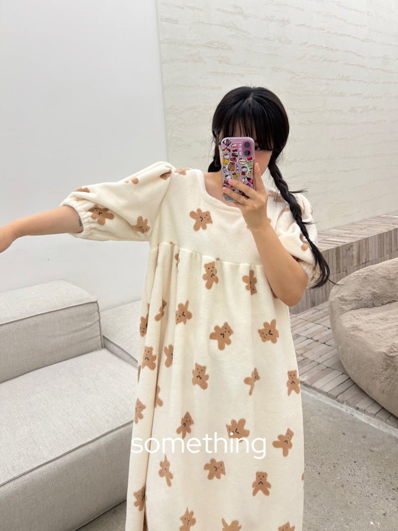 Something - Korean Women Fashion - #restrostyle - Fleece Pajama One-Piece - 12
