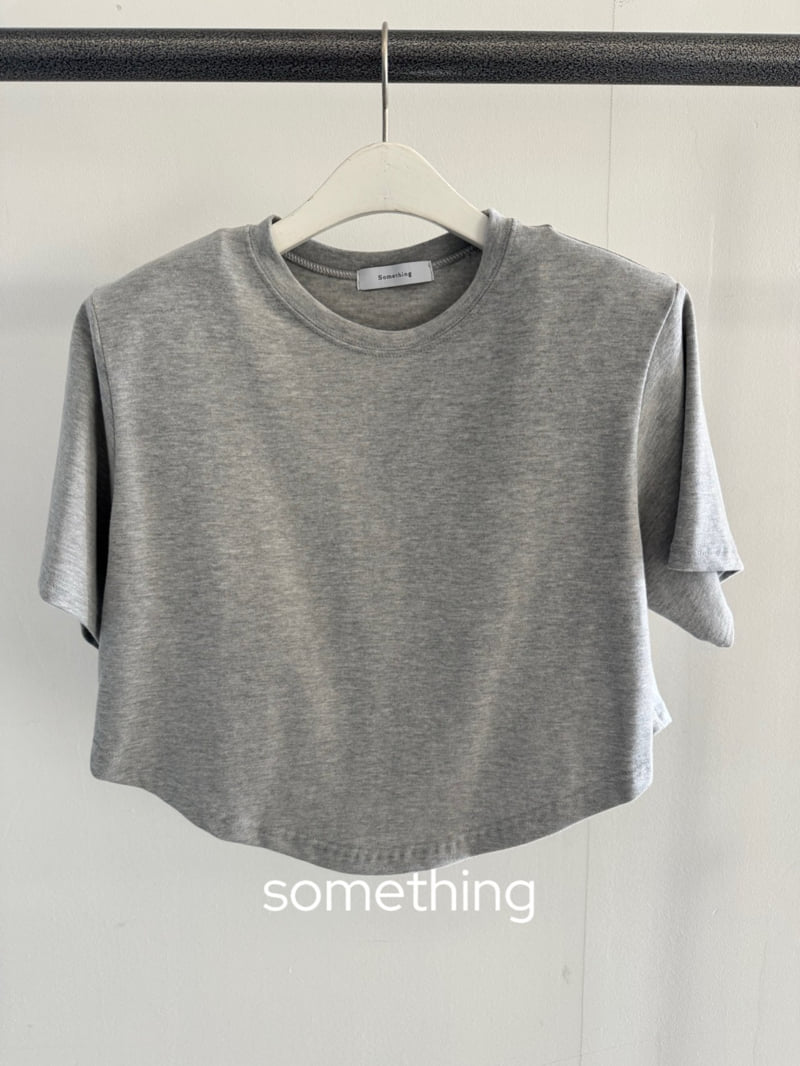 Something - Korean Women Fashion - #pursuepretty - Care Shoulder Pad Short Sleeve Tee - 4