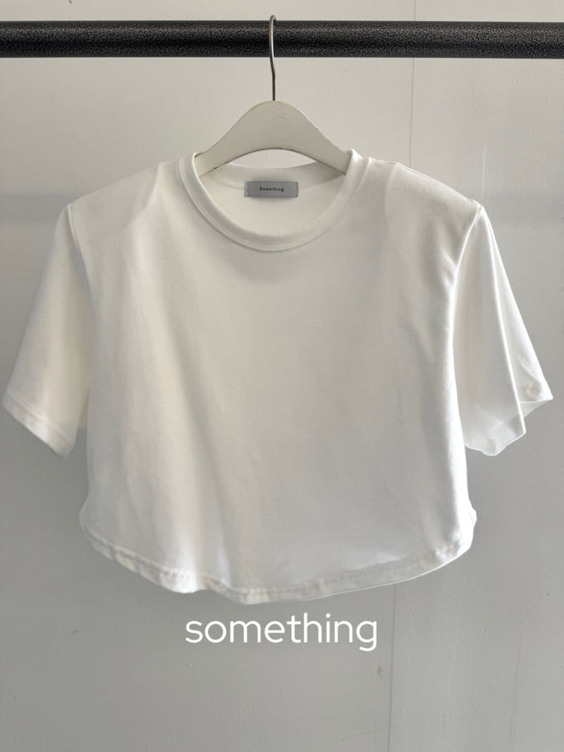 Something - Korean Women Fashion - #romanticstyle - Care Shoulder Pad Short Sleeve Tee - 5