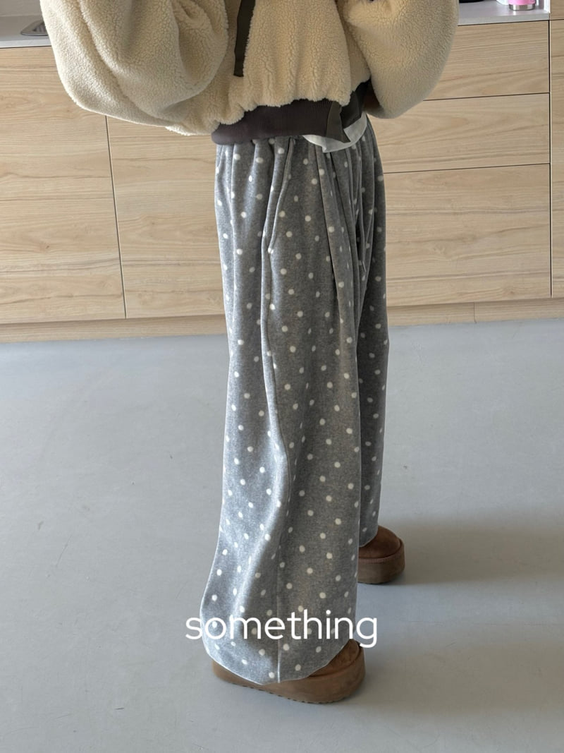 Something - Korean Women Fashion - #shopsmall - Dot Velour Pants - 5