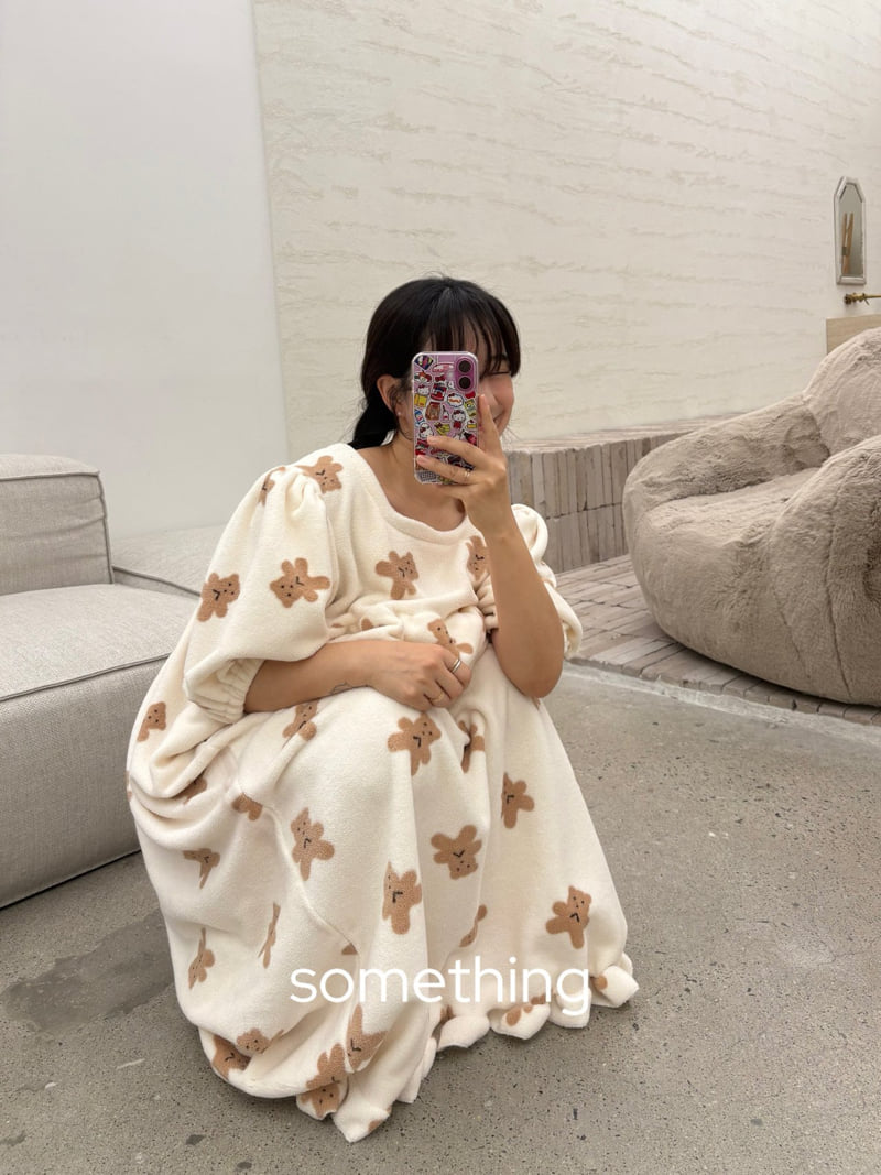 Something - Korean Women Fashion - #vintageinspired - Fleece Pajama One-Piece - 9