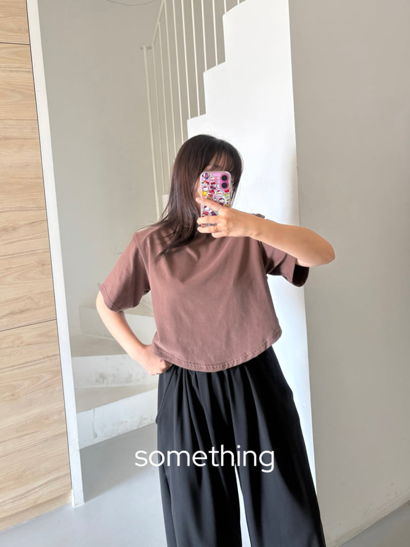 Something - Korean Women Fashion - #womensfashion - Care Shoulder Pad Short Sleeve Tee - 10
