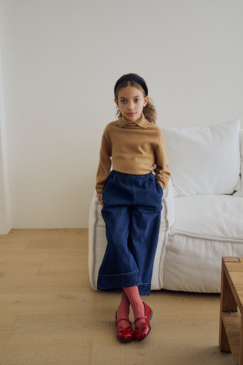 Soye - Korean Children Fashion - #childofig - Denim Brush Fleece Pants - 8