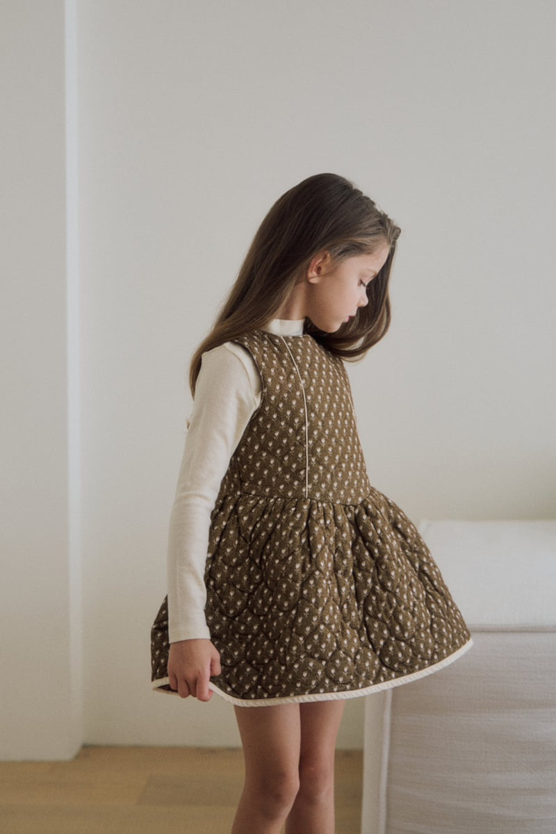 Soye - Korean Children Fashion - #childofig - Tulip Quilting One-piece - 4