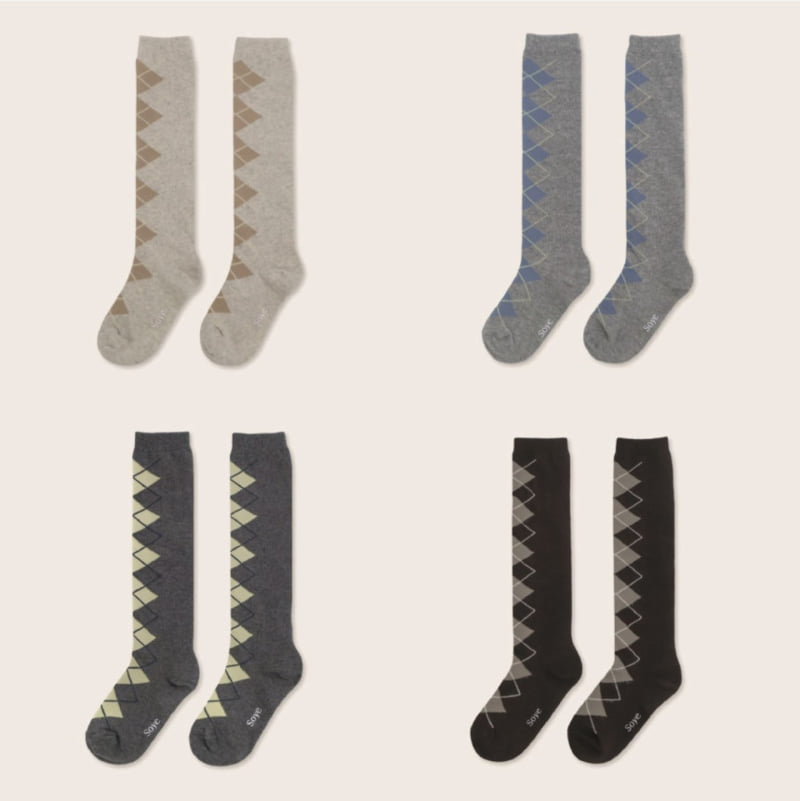 Soye - Korean Children Fashion - #discoveringself - Argyle Knee Socks