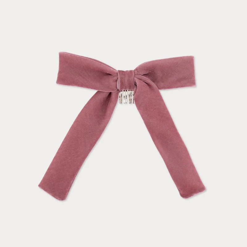 Soye - Korean Children Fashion - #littlefashionista - Mary Velvet Ribbon Pin (Pink)