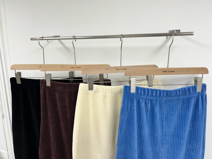 The Fine.b - Korean Women Fashion - #momslook - Velour Ribbed Skirt - 3