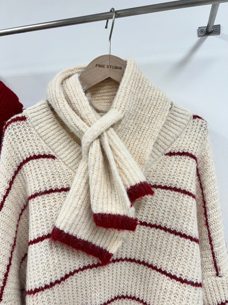 The Fine.b - Korean Women Fashion - #momslook - Carol Knit Muffler Set - 2