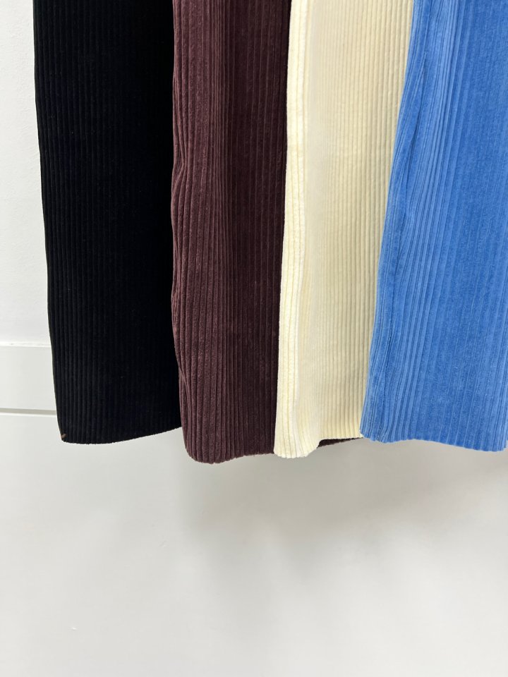 The Fine.b - Korean Women Fashion - #womensfashion - Velour Ribbed Skirt - 6