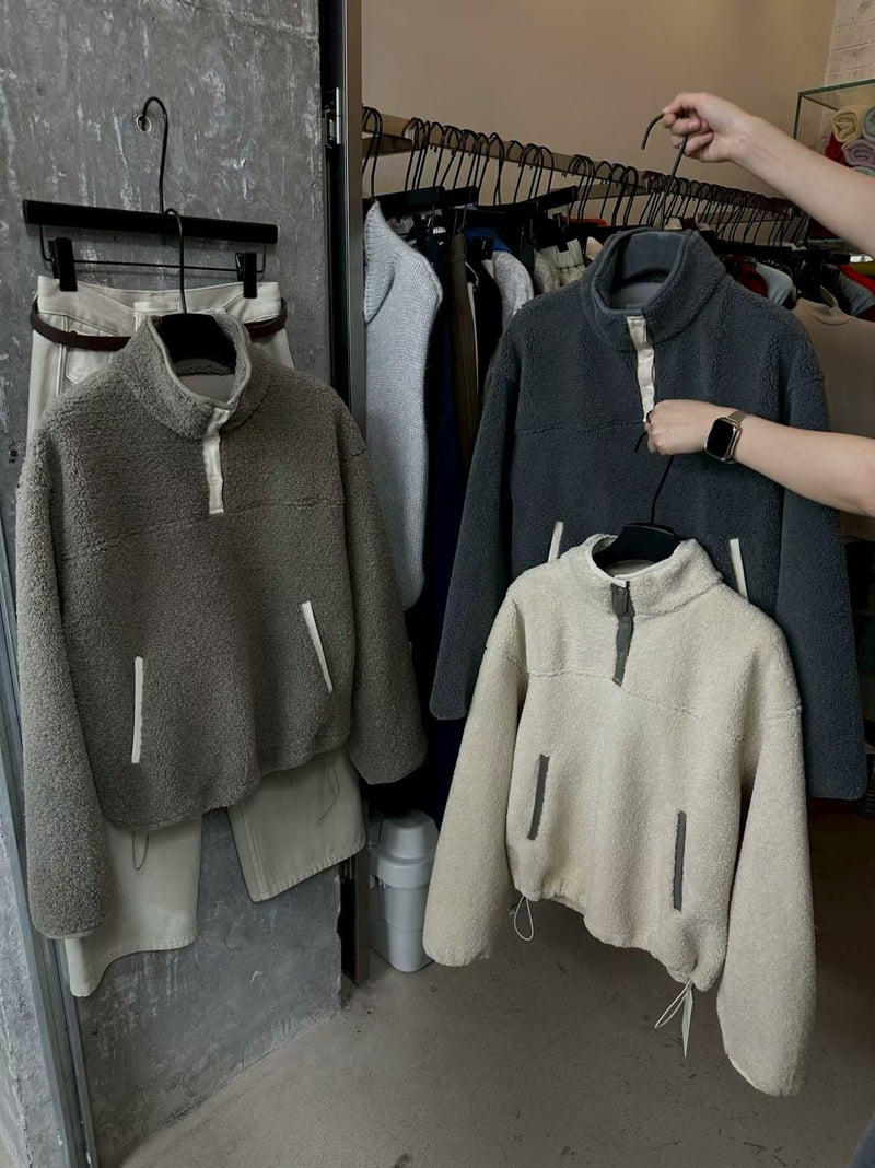 There By - Korean Women Fashion - #momslook - Len Fleece Half-Zip
